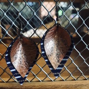 leather/faux earrings